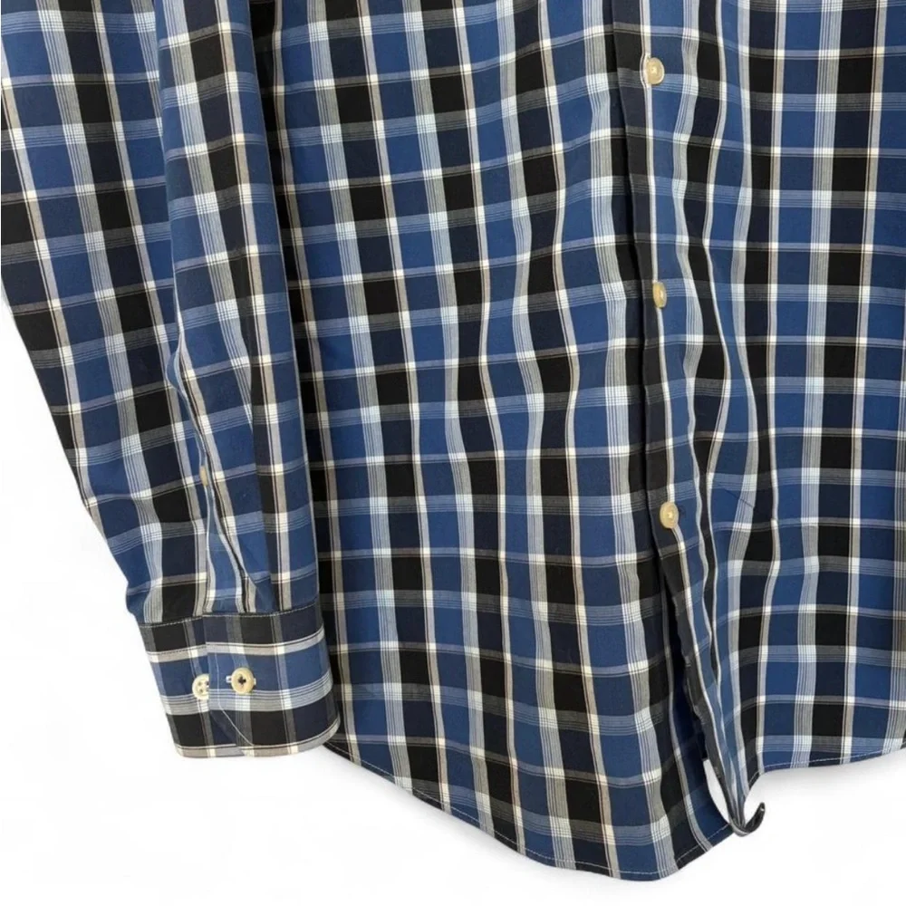 Men Banana Republic Camden Fit Noniron Plaid Button Down Dress Shirt Size Medium
